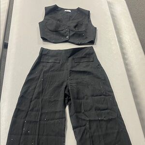 Sandro Black Women's Pants and Vest Set